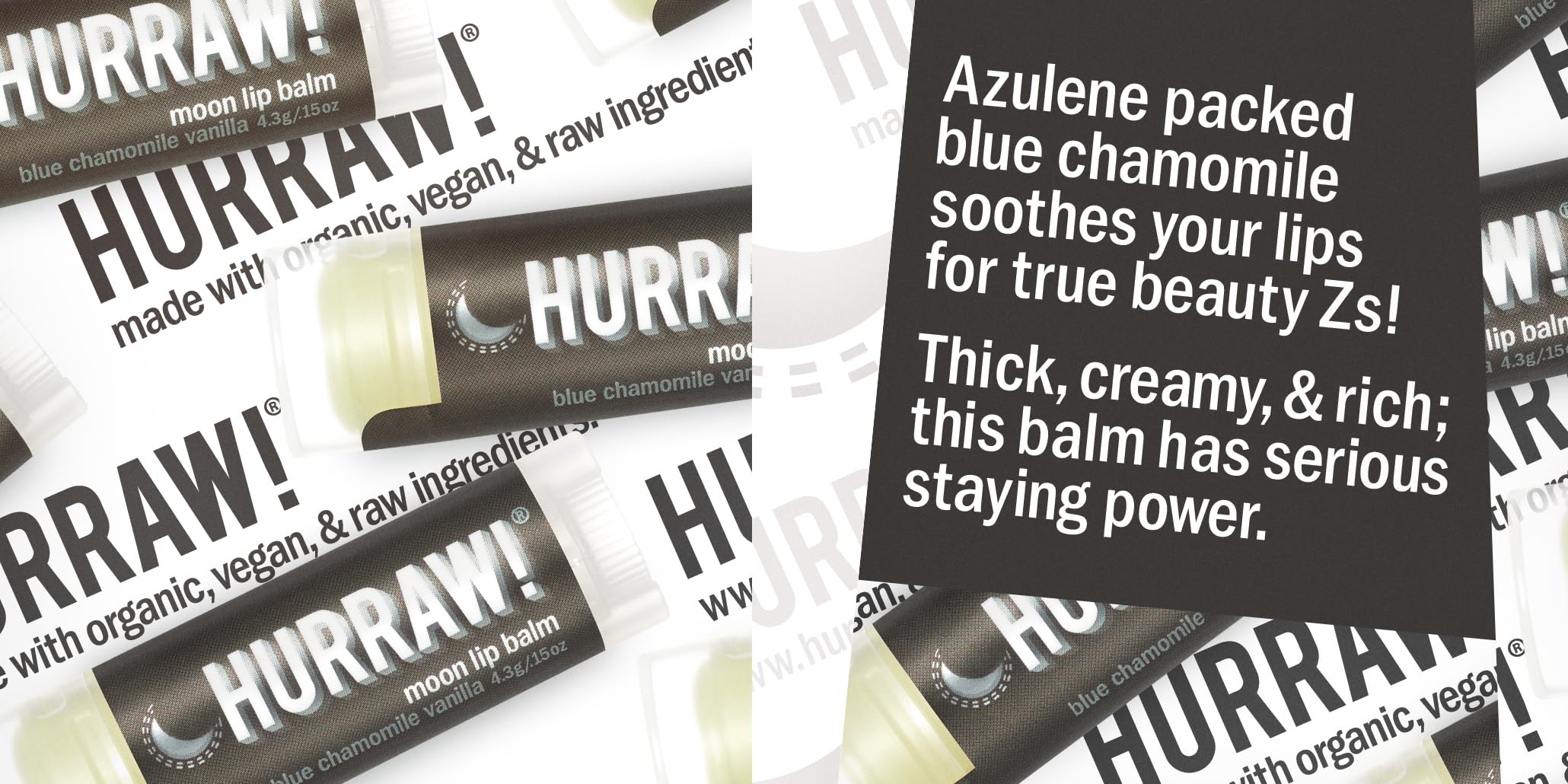 2-Pack Hurraw! All Natural Lip Balm Night Treatment (Moon)